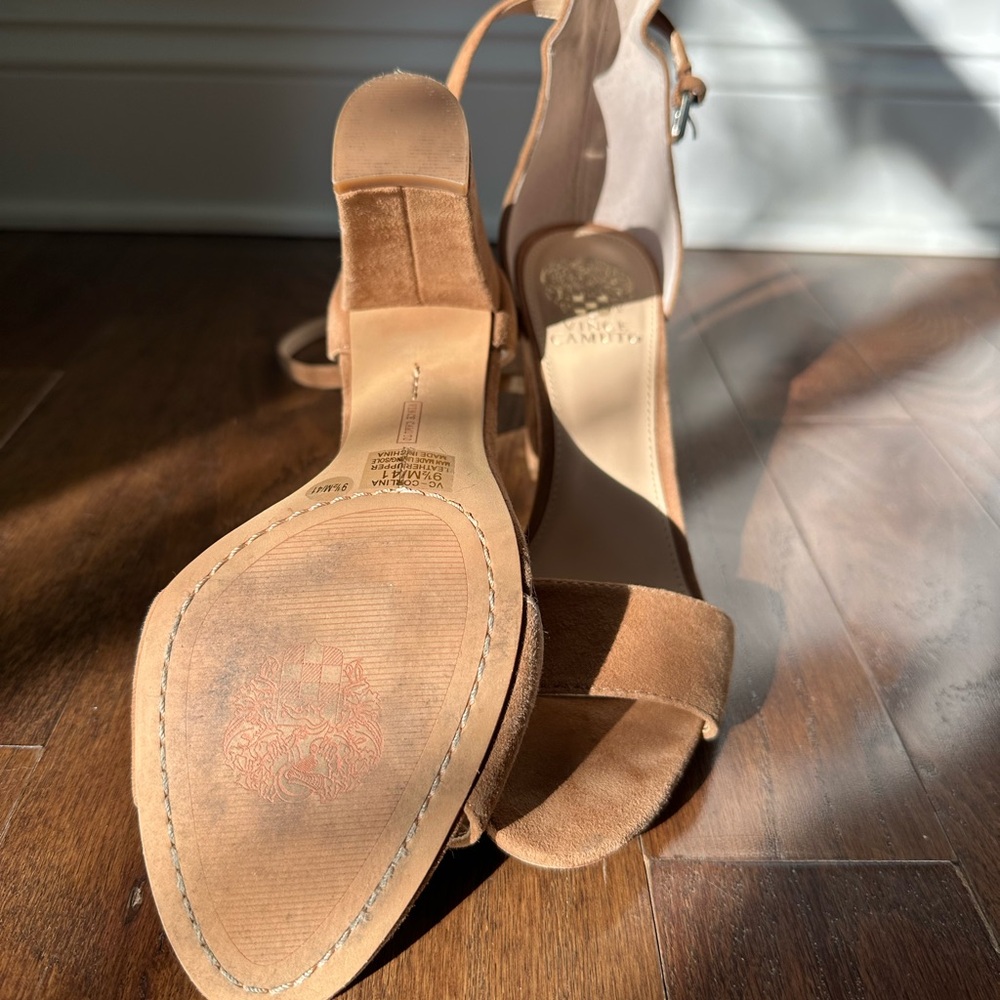 Vince Camuto Corlina Tan Ankle Strap Heels - Picture 5 of 8